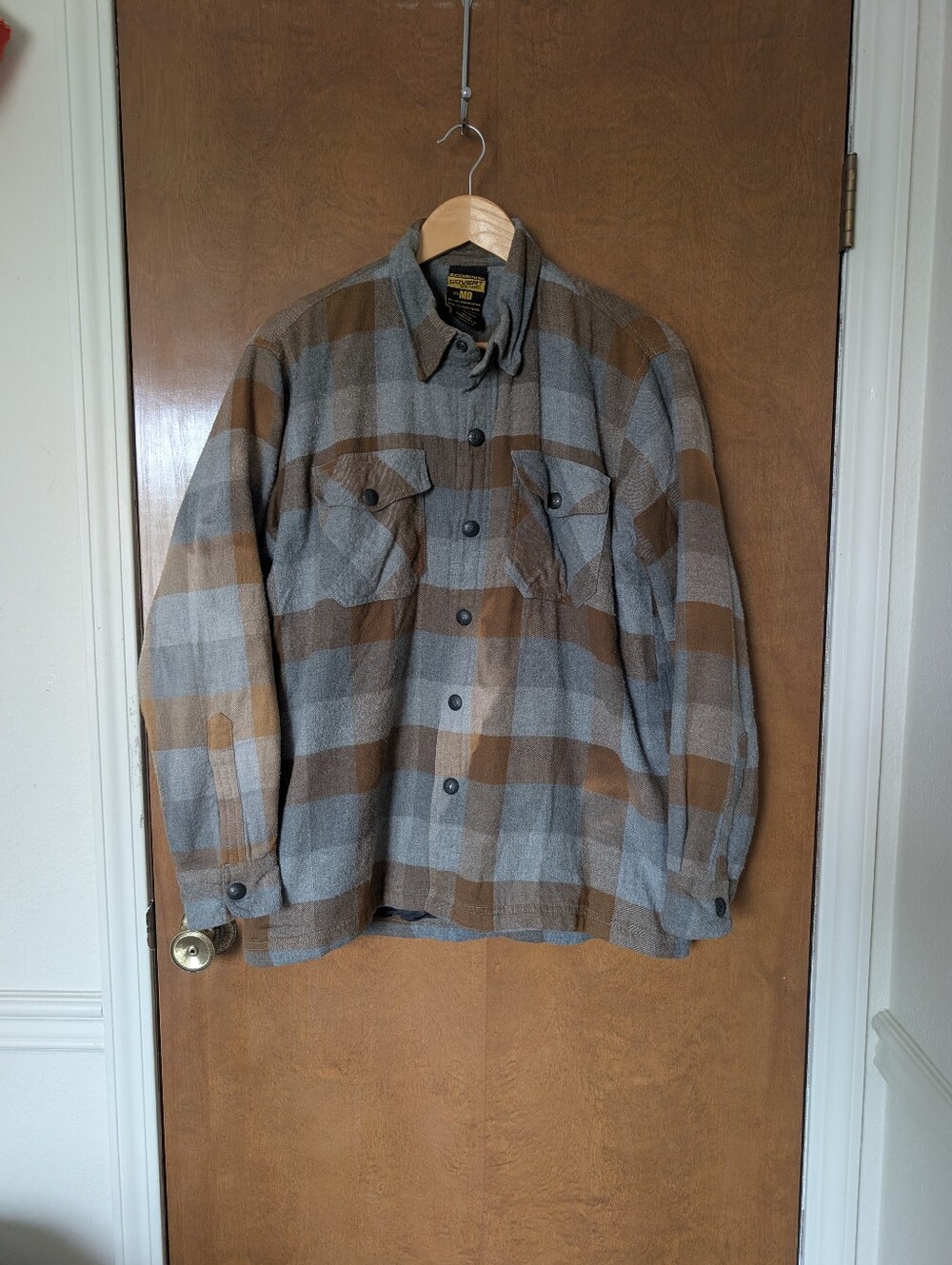 Scorpion Covert Moto Flannel Brown Gray Protective Motorcycle Shirt Jacket